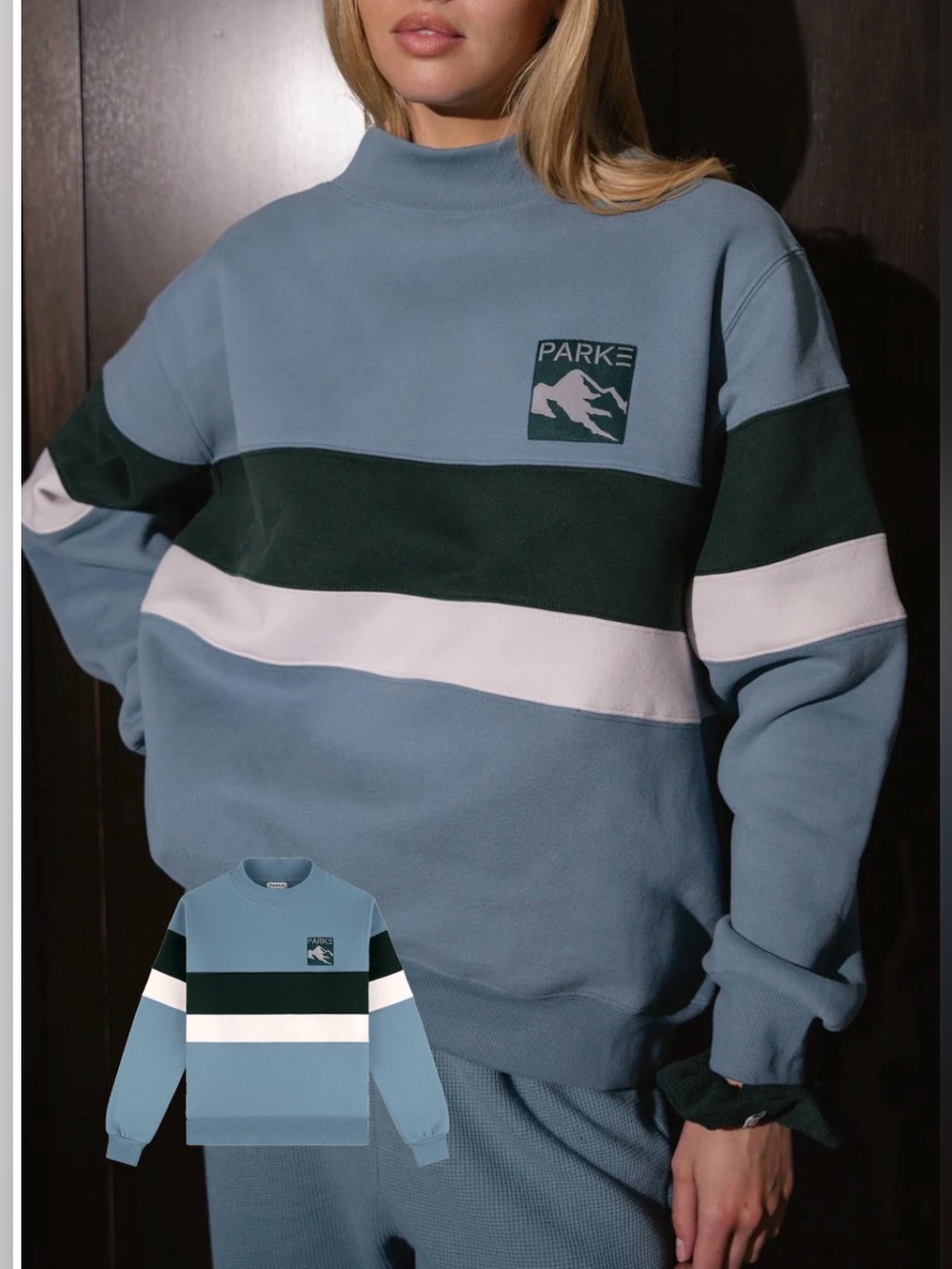 Brand New PARKE Vintage Striped Mock-Neck Sweater Size S/M